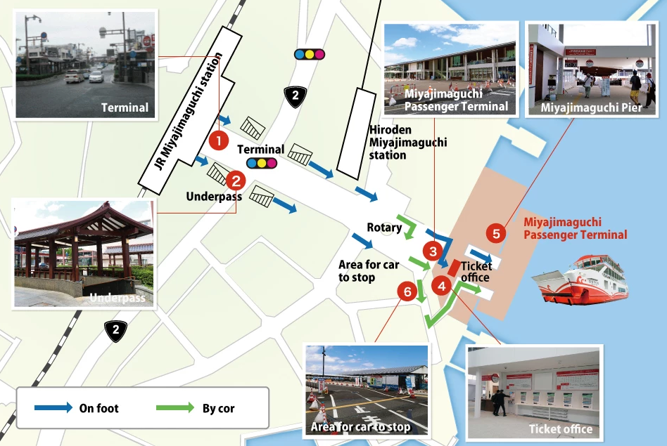 Miyajima-guchi Station et embarcadère ferry