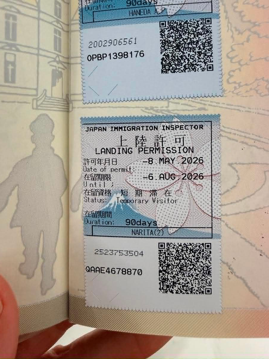 Vignette apposée dans le passeport