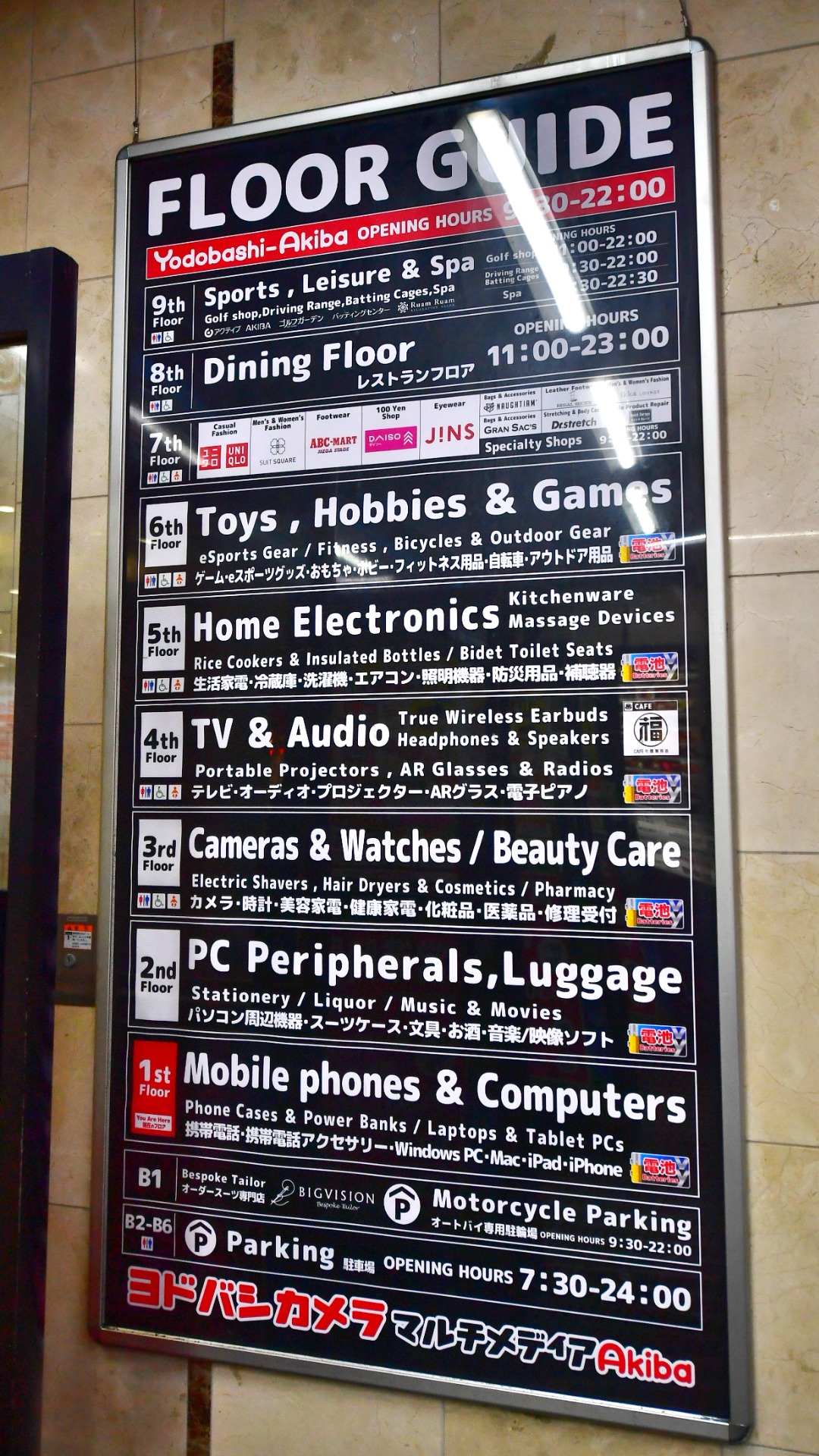 Floor Guide du Yodobashi Akiba
