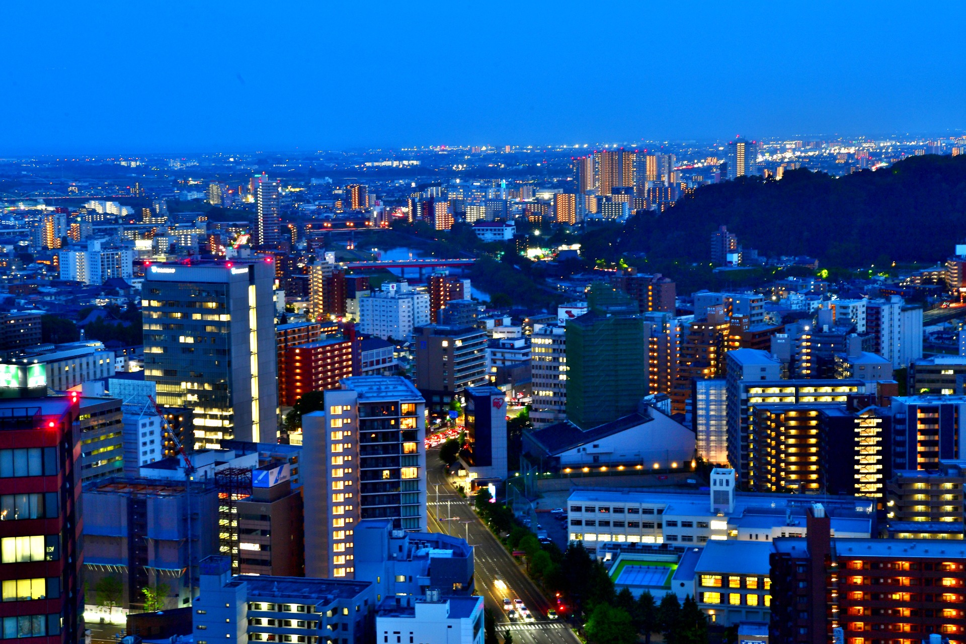 Vue sur Sendai depuis le SS30 Observatory Lobby