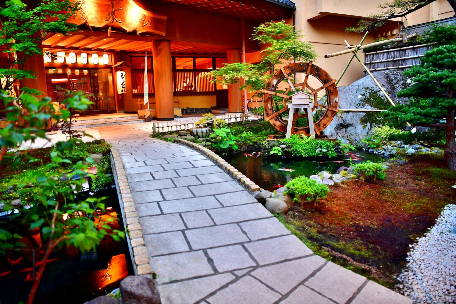 Entrée du Sansui-so, Tsuchiyu Onsen