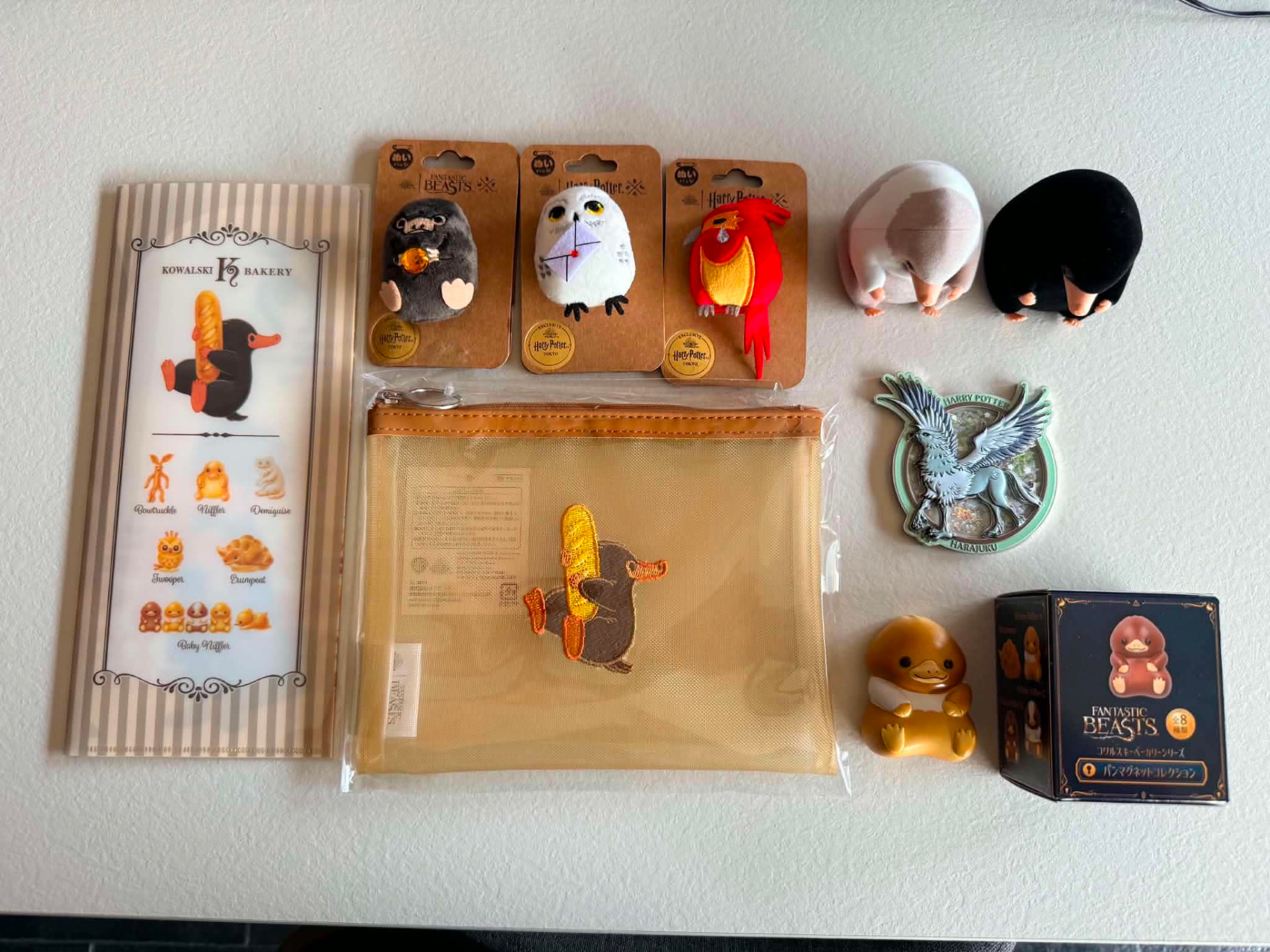 Objets achetés au Harry Potter Shop
