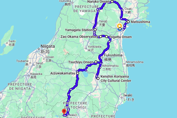 Itinéraire de notre road trip de 7 jours