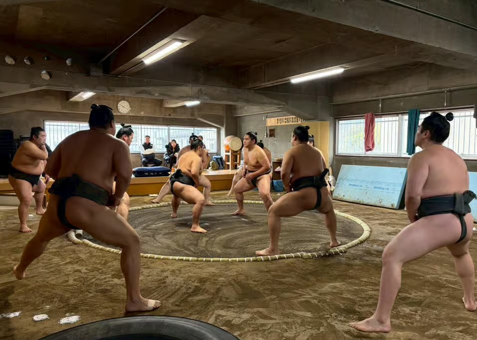 Entrainement de sumo à Nagoya