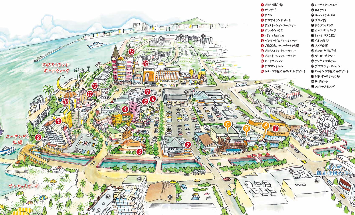 Mihama American Village Map